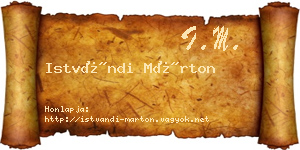 Istvándi Márton névjegykártya