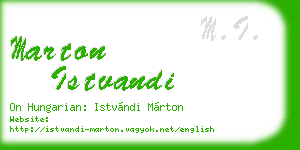 marton istvandi business card