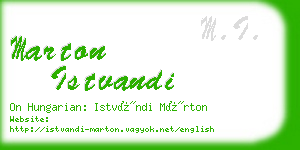 marton istvandi business card